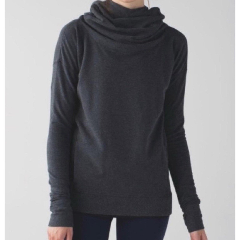 LULULEMON Stress Less Hoodie Funnel Cowl Neck Hoodie Size 4 Gray